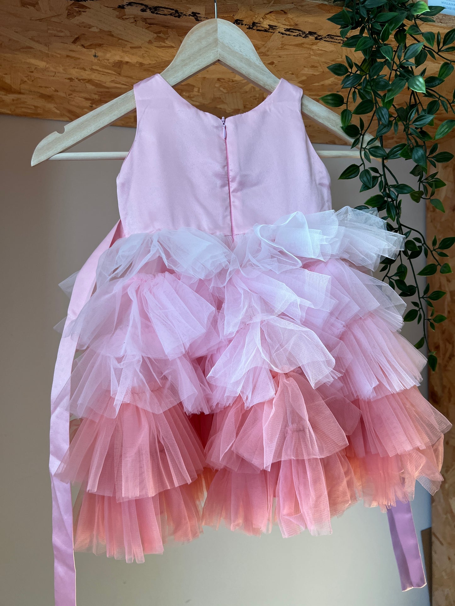 Girls Tulle Tutu Dress - Pink Multi