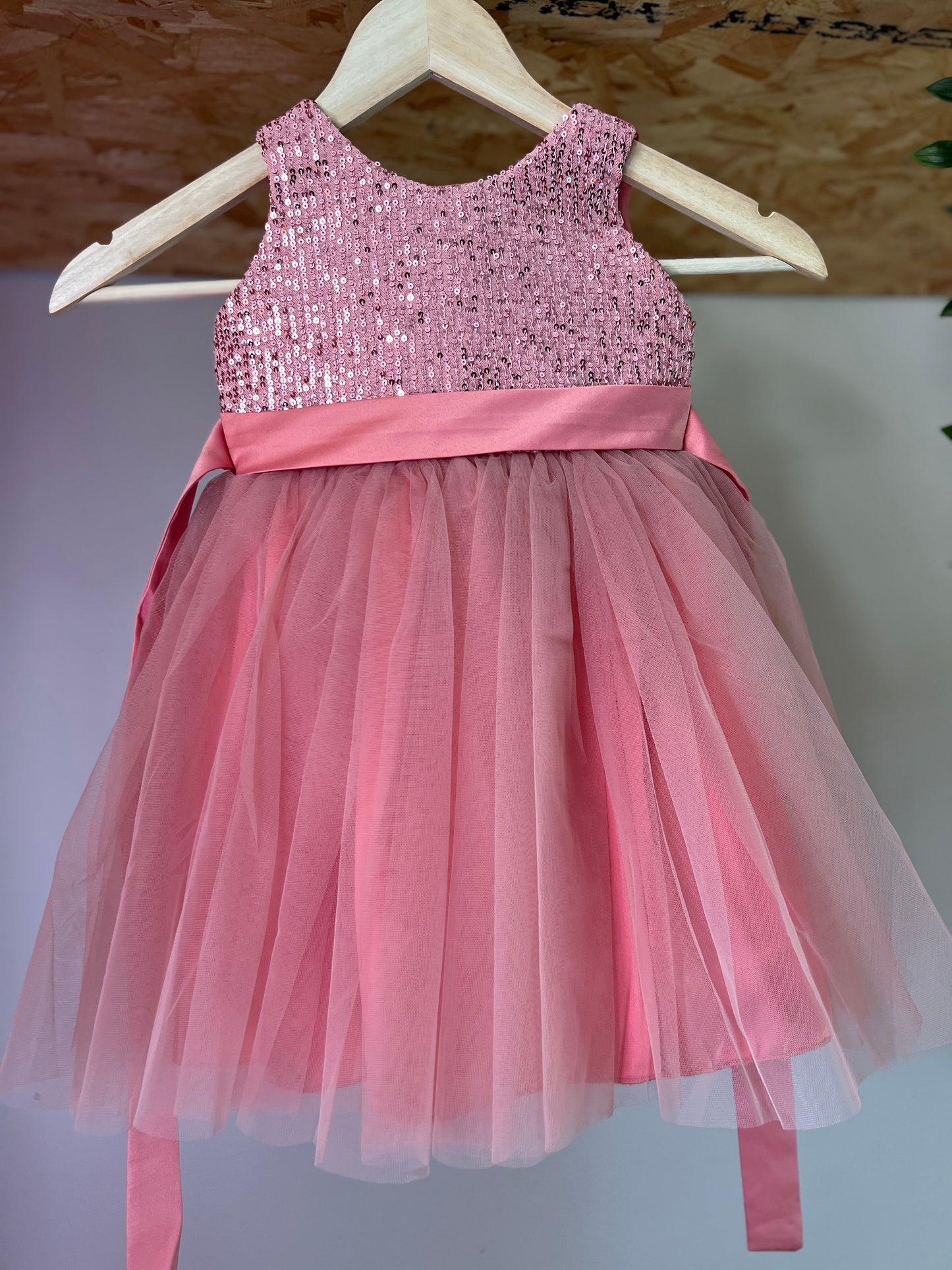 Girls sequin dress - Dusty Pink