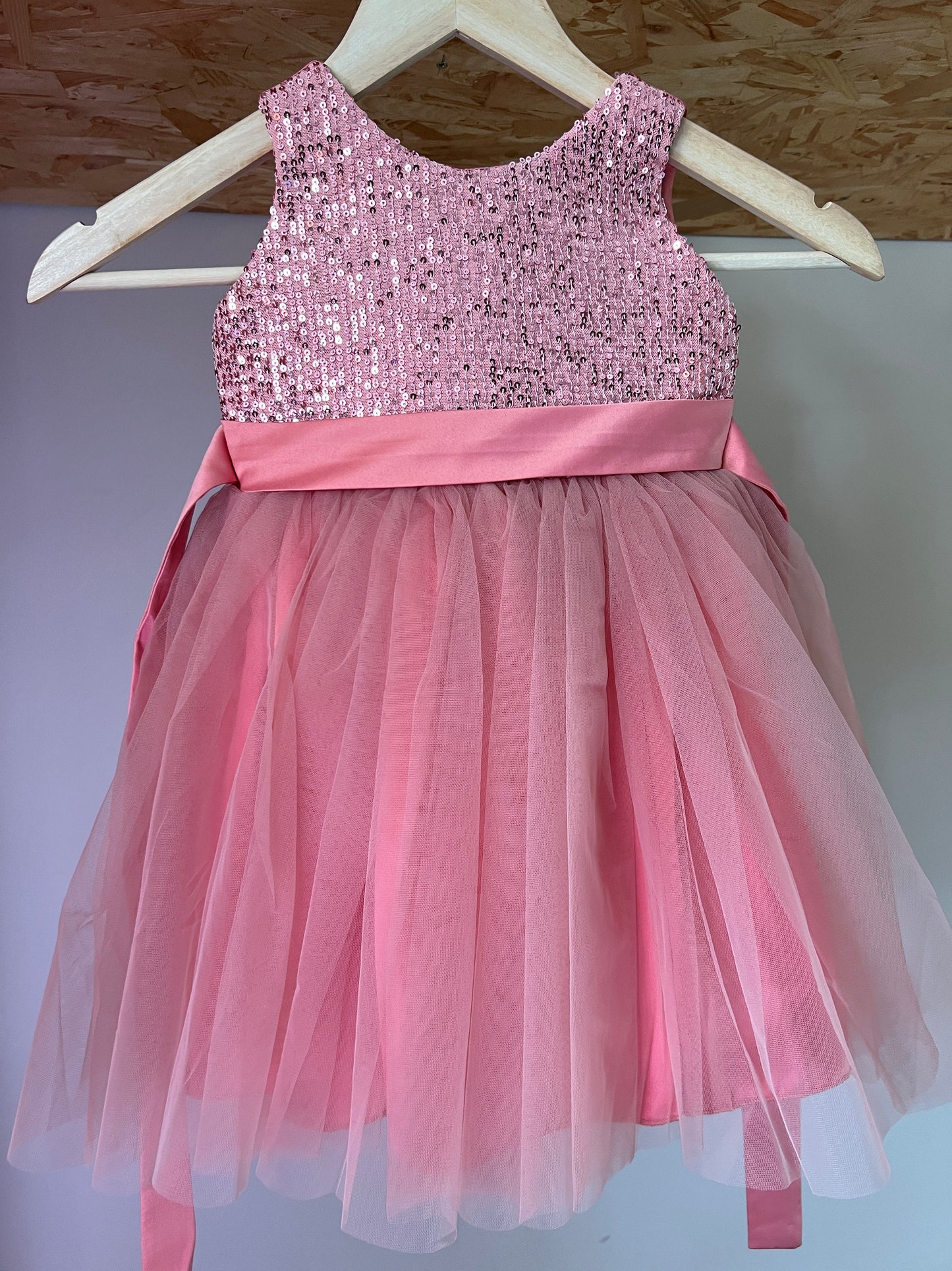 Girls sequin dress - Dusty Pink